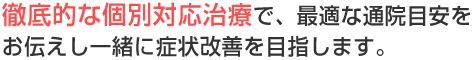 徹底的な個別対応治療